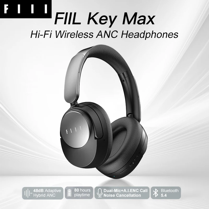 FIlL Key Max Hl-FI Wireless ANC Headphones Multipoint Connection 48dB Active Noise Cancellation Headphones-Chinese Version