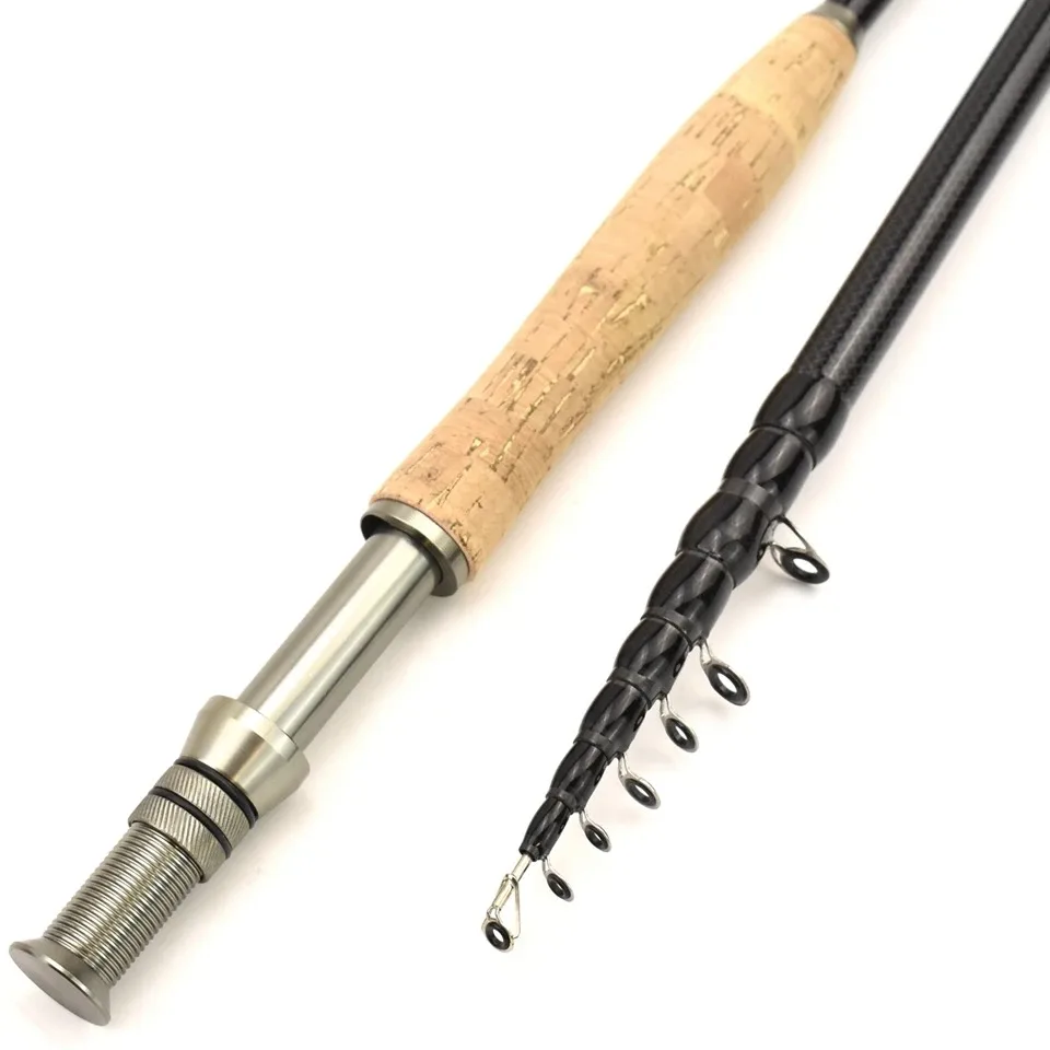 2.1M-3.0M Metal Wheel Base Telescopic Fly Fishing Rod Portable Carbon Fast Action Trout Fly FISH Pole Goods for Fishing Tackle