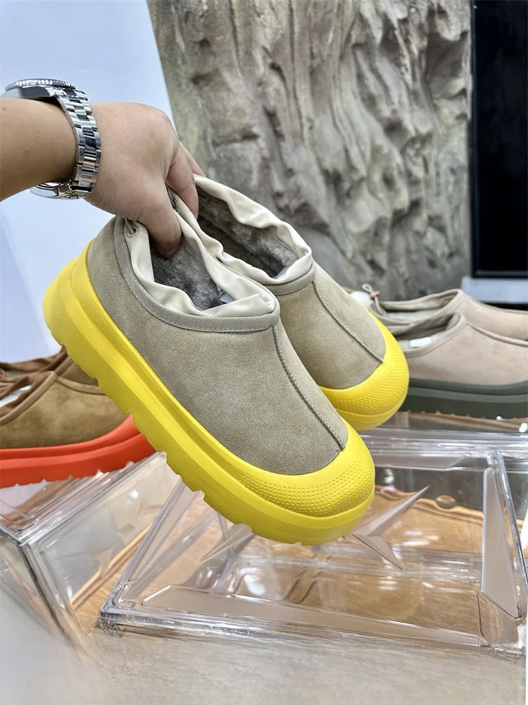 

Модные мужские зимние слипоны-сапоги с длинным плюшевым утеплителем, низким вырезом, теплые, удобные, повседневные, короткие ботинки с круглым носком