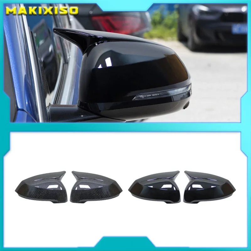 

2PCS Carbon Fiber Side Rear View Mirror Cap Cover for BMW New X1 U11 U12 2023 2024 Horn Case Shell Trim Car Accessories