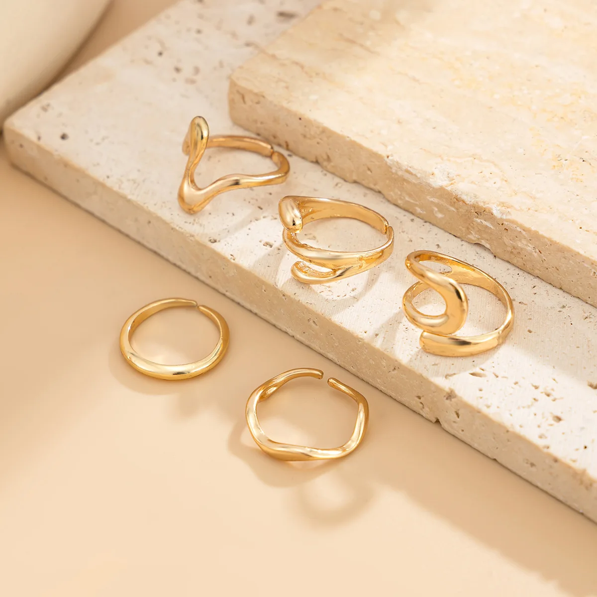 Toe Ring Wave Wrapped Geometric Open Adjustable Metal for Women Summer Vacation Beach Wear Premium Stylish Jewelry