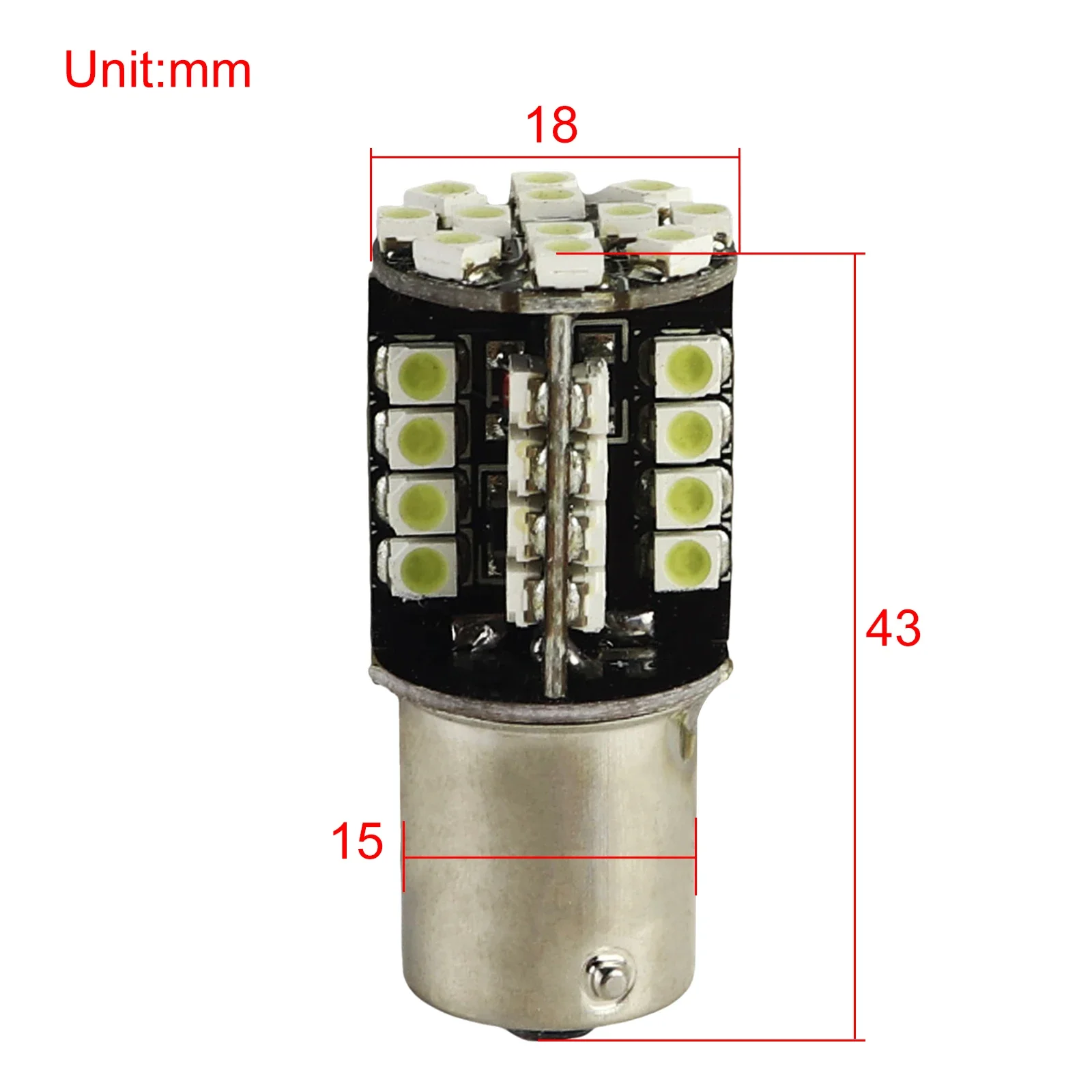 Ba15s 1156 1141 High Power Car LED Bulb 24-5050SMD AC/DC 12V-24V Cool White