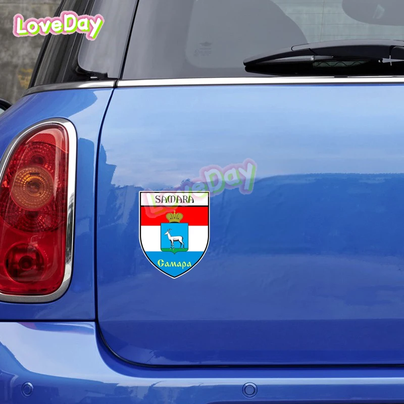 Значок Города России Fun Vinyl Car Motorcycle Sticker Russian Flag City Badge Sticker Saint Petersburg Kazan Samara Novosibirsk