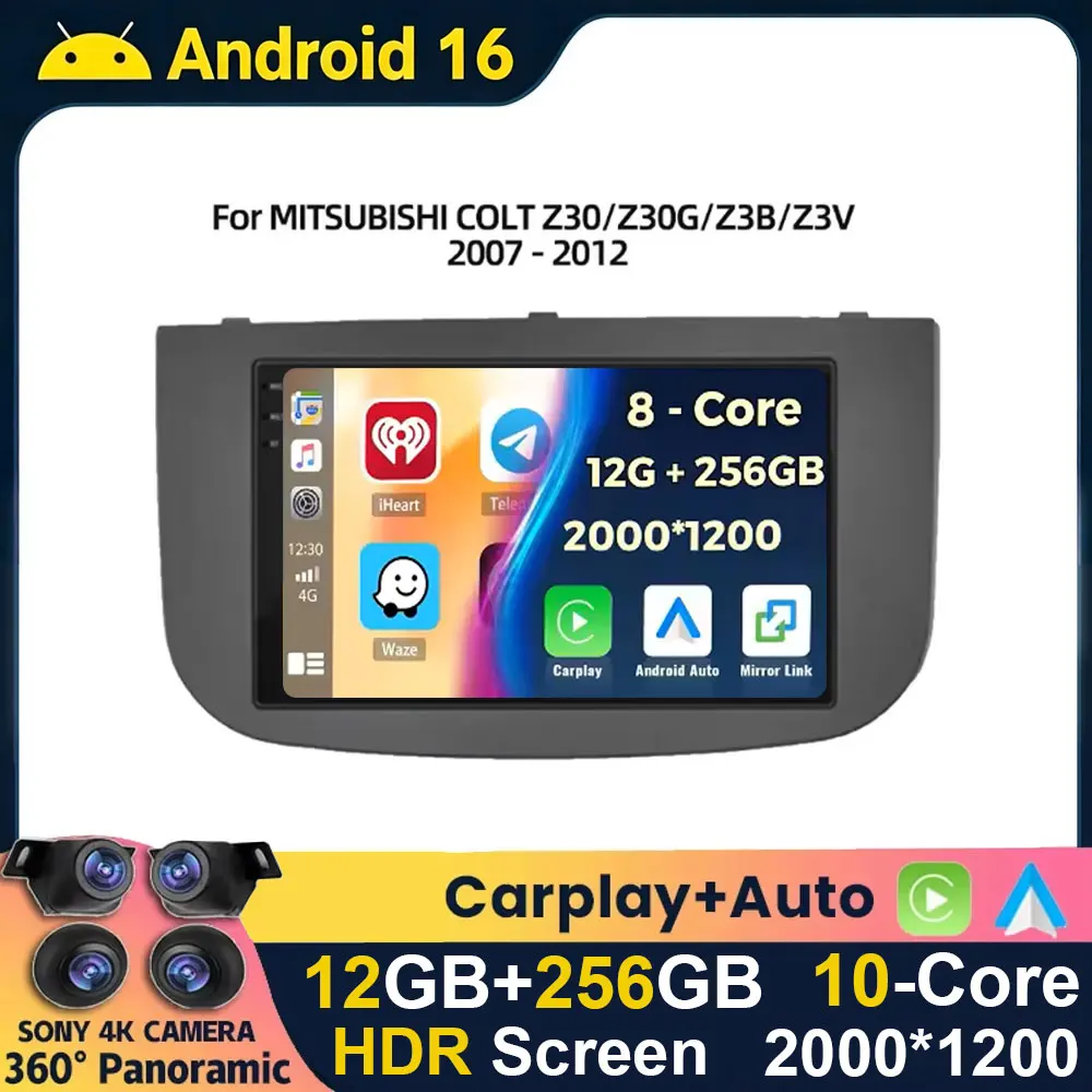 Android 16 für MITSUBISHI COLT Z30/Z30G/Z3B/Z3V 2007 - 2012 Radio Android Carplay Multimedia-Player Navigation 5G Wifi Display