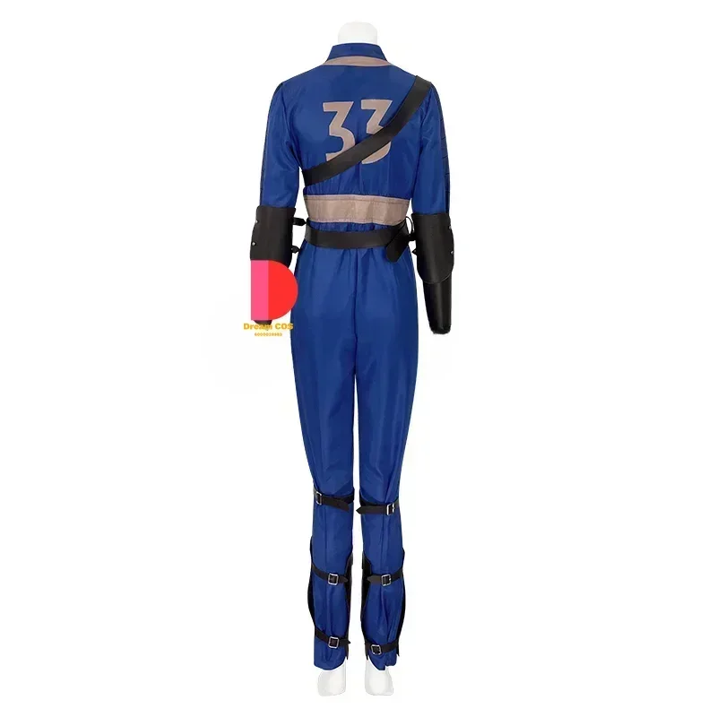 Mn1 outono cos out lucy cosplay traje vault 33 feminino masculino sobrevivente terno macacão uniforme prop crianças vestido de festa de halloween wo8/yg
