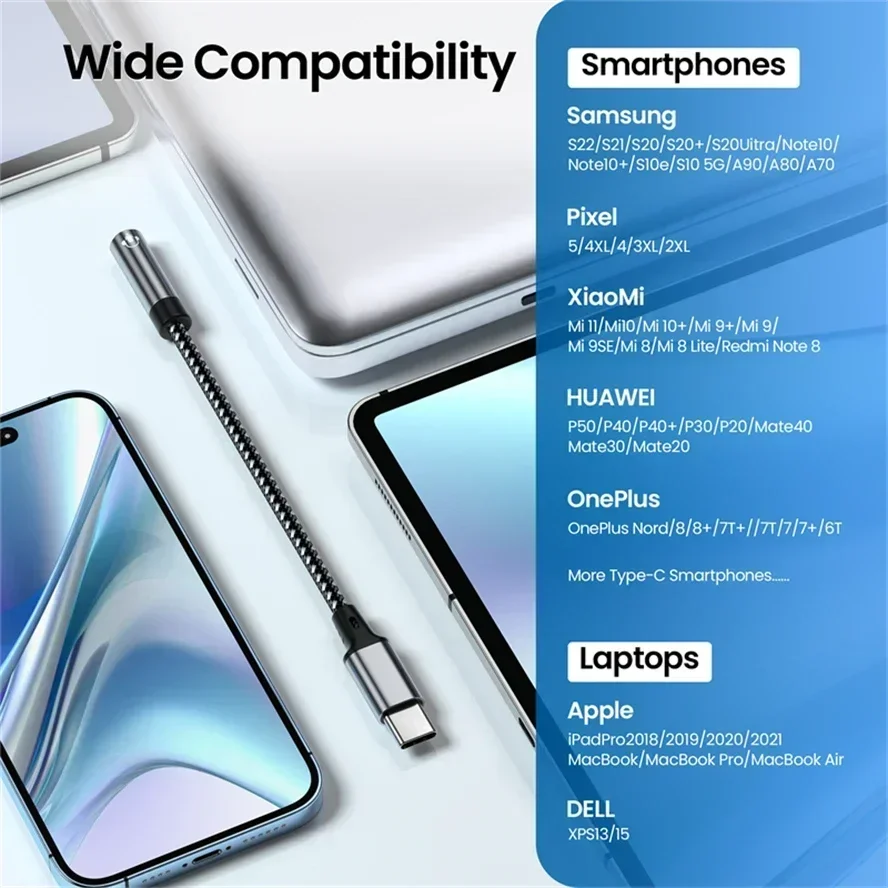 

USB C to 3.5mm Female Headphone Jack Adapter Type C to Aux Audio Dongle Adapter for Samsung Galaxy Huawei Xiaomi iPad Pro Pixel