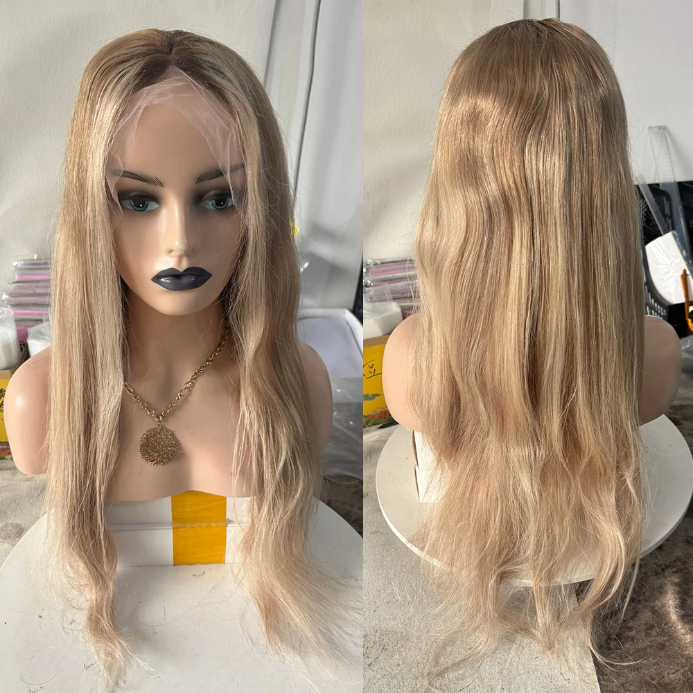 العسل شقراء يسلط الضوء على شعر مستعار طويل البرازيلي باروكة من شعر طبيعي 28 "26" 150% 13x4 الدانتيل شعر مستعار أمامي سوبر التخليص قطعة واحدة اليسار #3