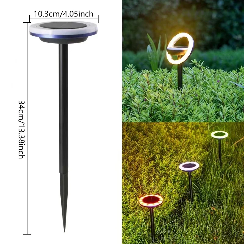 Rotatable Ground Plug Solar Outdoor Lawn Light, Two Colors, Both Garden and Yard Can Be Used