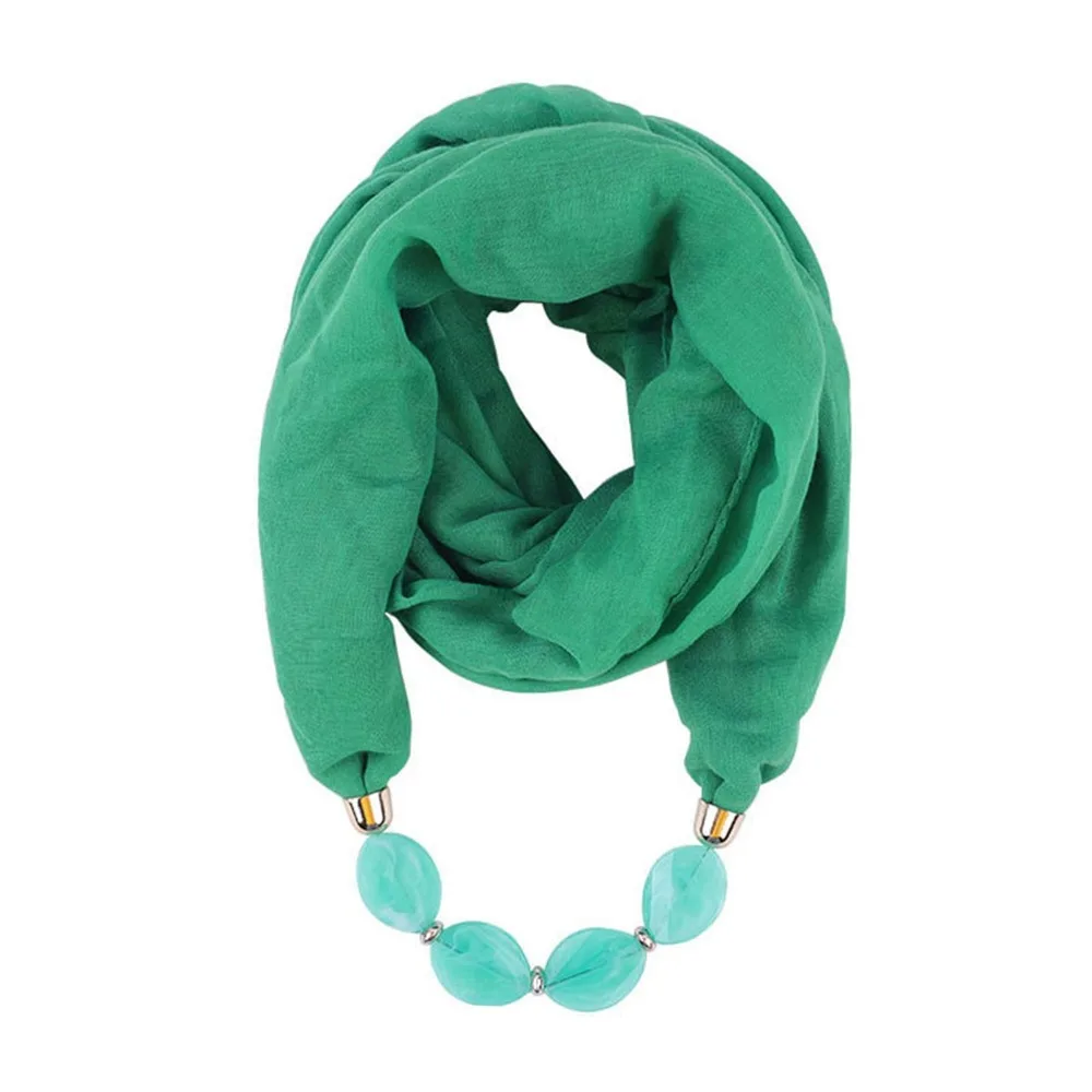 

1Pcs Durable Ethnic Women Scarf Resin Pendant Cotton Linen Scarf Beaded Head Scarves Costume Bead Decoration Accessories