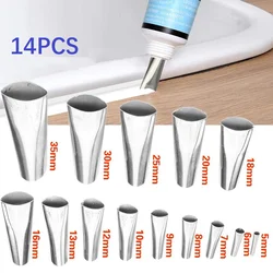 14pcs Caulking Nozzle Applicator Sealant Finishing Tool Stainless Steel Perfect Hand Equipments Tools Construction Tools