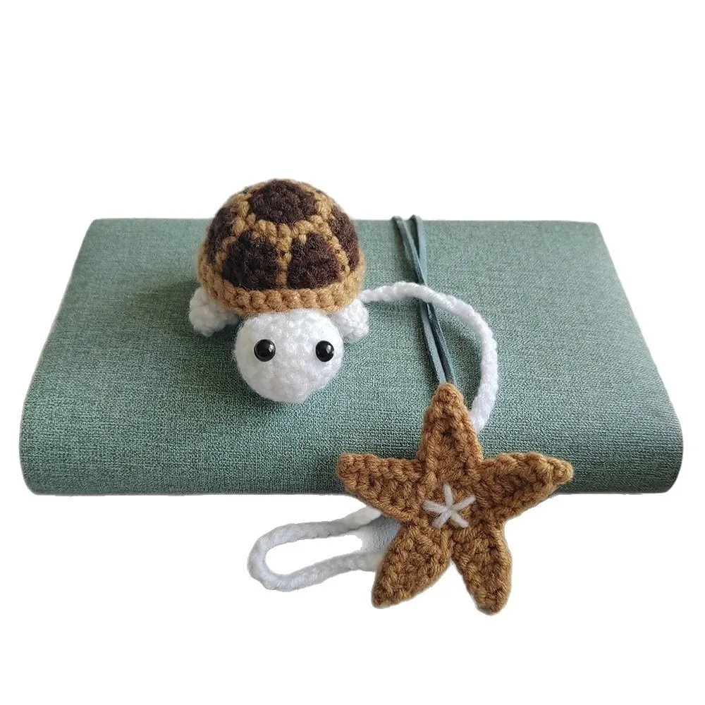 Crochet Handmade Crochet Turtle Multi-Purpose Ornaments Bag Hanging Charm Decoration Star Curtain Tieback Bag Decoration