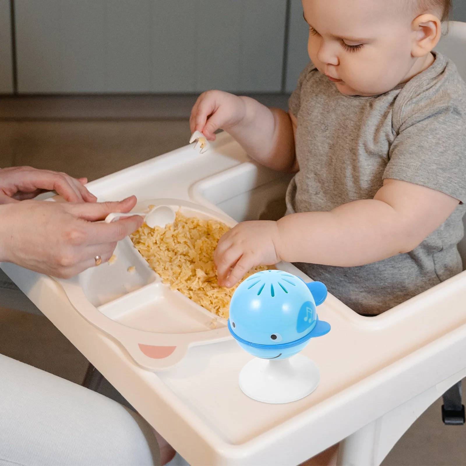 3 ชิ้น Bell ของเล่นเสียงสถานที่เกลียวทารก Abs Baby Feeding Helper เด็กวัยหัดเดินสัตว์ตกแต่ง