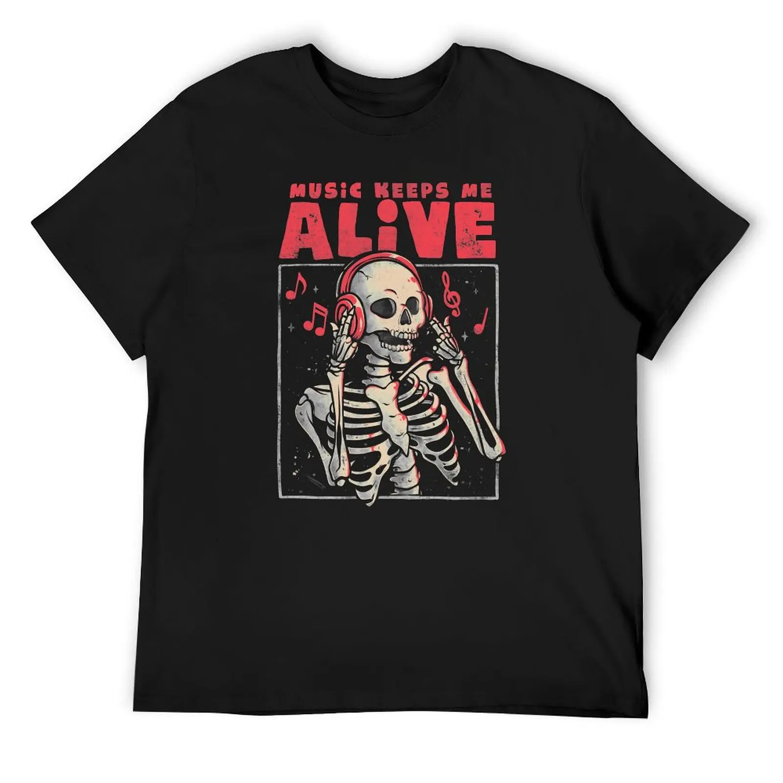 

Music Keeps Me Alive - Dead Skull Evil Gift T-Shirt graphic shirts animal prinfor boys baggy shirts oversized t shirt men