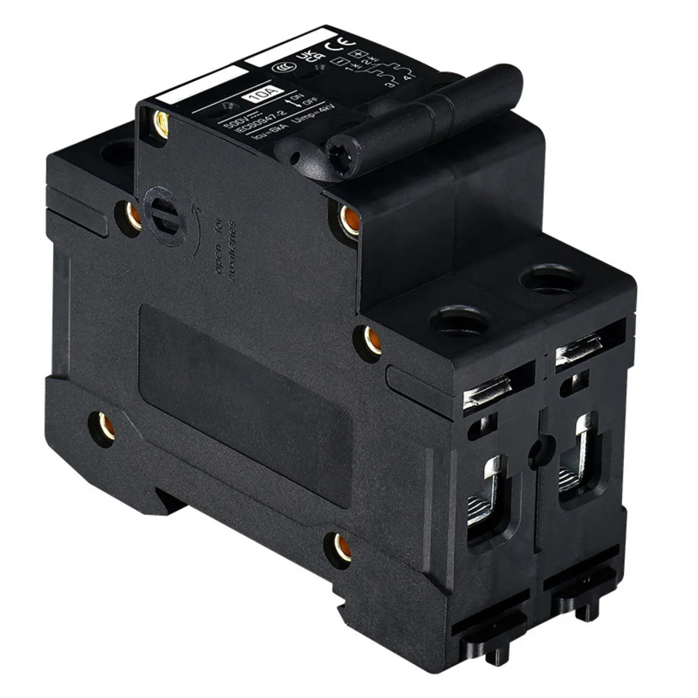 DZ47Z-2P DC Circuit Breaker for Photovoltaic DC Main Distribution with Pure Silver Contacts and 2P Isolation Design