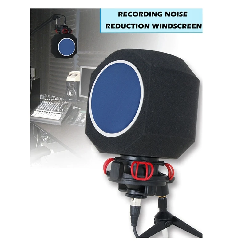 Microphone Wind Shield -Filter Isolation Ball Acoustic For Record Studios Mic Sound-Absorbing Foam Five-Sided Seal