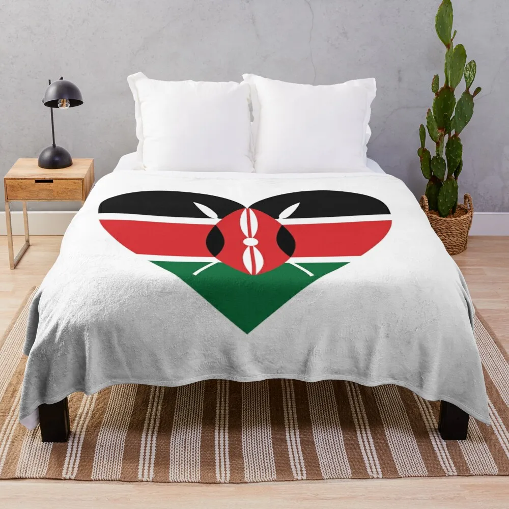 Kenia outfit, Kenia flag, gift, summer Africa Camping living room decoration, washroom decoration, stickers,  gift Throw Blanket