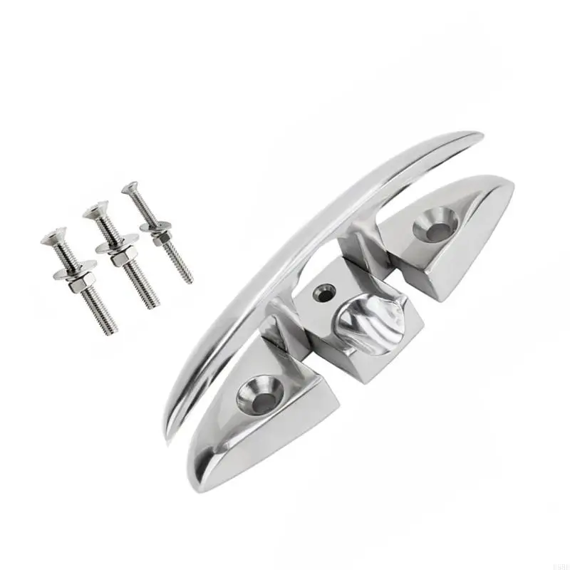 D5BE Pack of 1 Long lasting Stainless Steel bending Cleat Rust Resistant Marine Grade for Yachts Kayaks quick mount