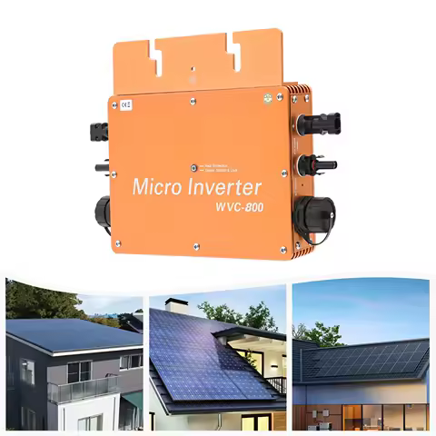 800W Solar Power Inverter MPPT, 32A Input 120V/230V Output, Aluminum Housing with LCD Display, Grid-Tie Function