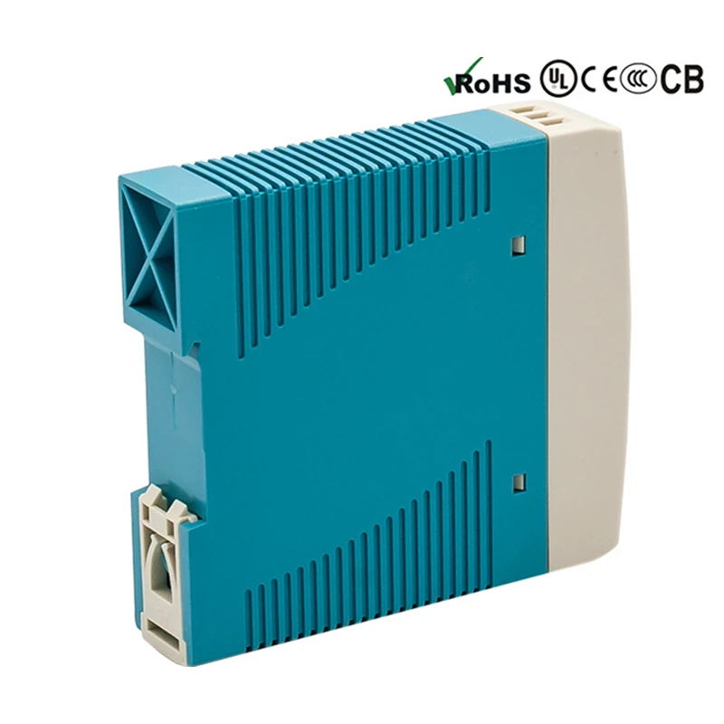يعني جيدا MDR-20-5 MDR-20-12 MDR-20-15 MDR-20-24 الصناعية Din السكك الحديدية 20 واط إخراج واحد تحويل التيار الكهربائي 5 فولت 12 فولت 15 فولت 24 فولت