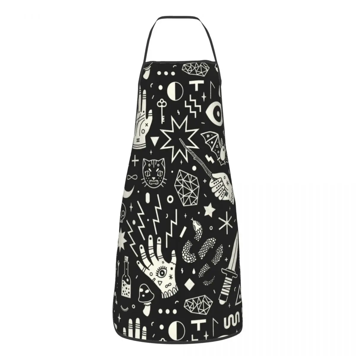 Custom Bib Halloween Witchcraft Witch Apron Men Women Unisex Adult Chef Cooking Occult Witchy Magic Tablier Cuisine Baking