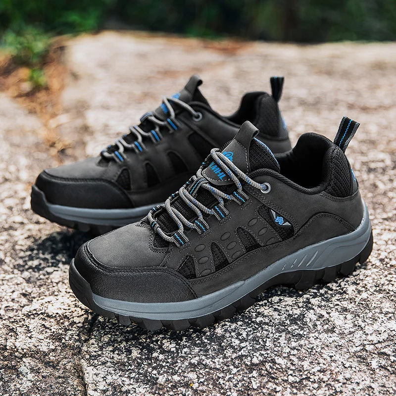 

Men's hiking outdoor shoes, four season hiking shoes, hiking low cut lace up shoes, outdoor travel waterproof and anti slip spor