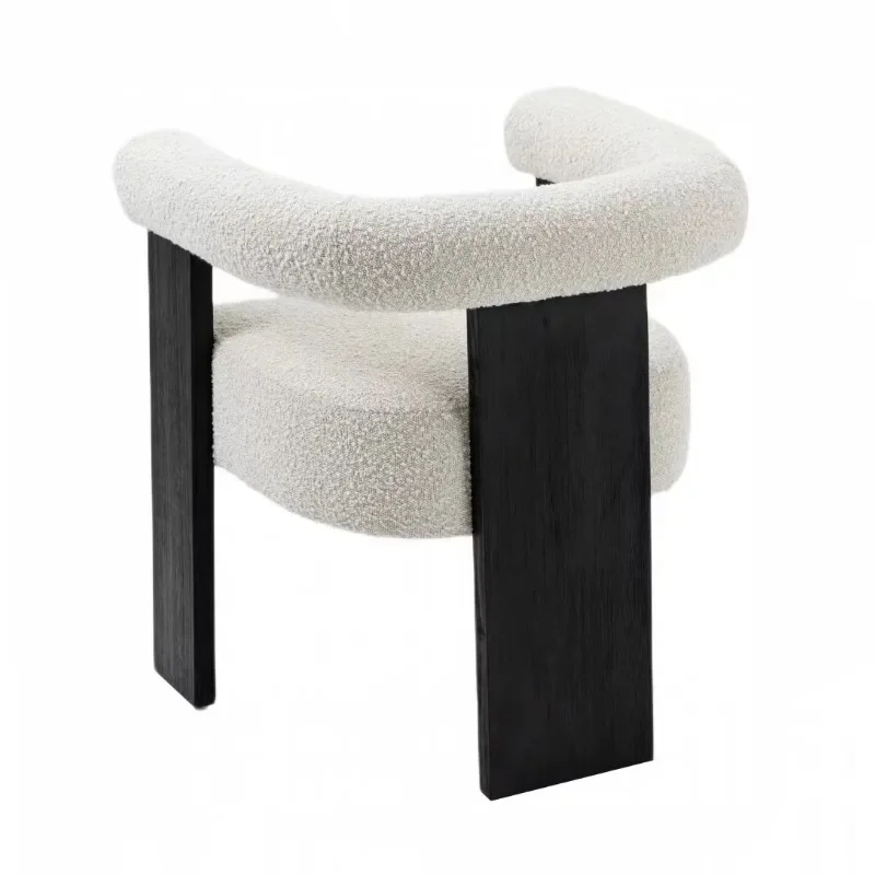 Custom Light of luxury solid wood lambs wool art chair modern cafe leisure chairs  negotiations