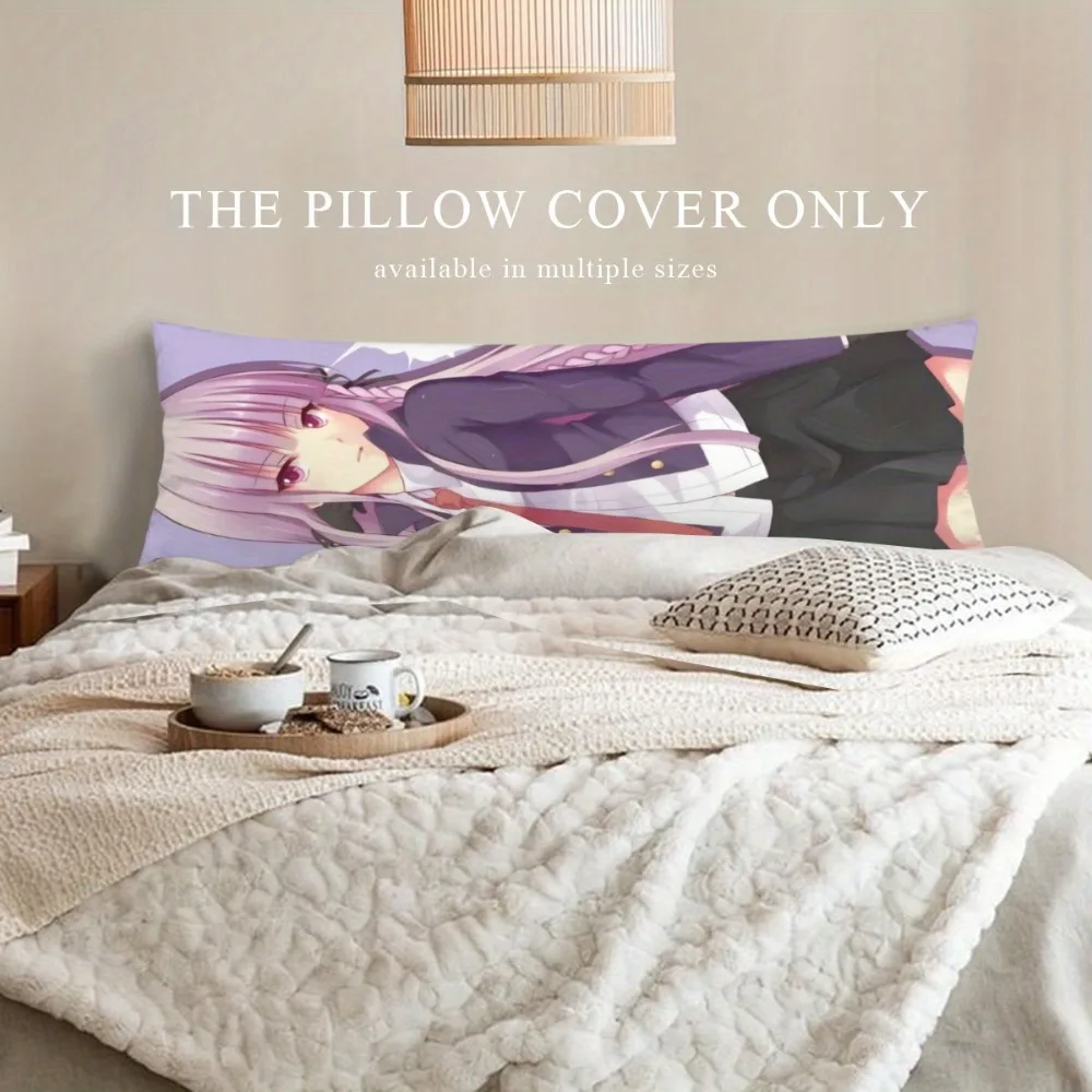 Anime Full-Body Pillow Cover Measuring 20X59 Inches (50X150 Cm), Made of Low-Allergen Polyester with a Zipper Closure, Machine W
