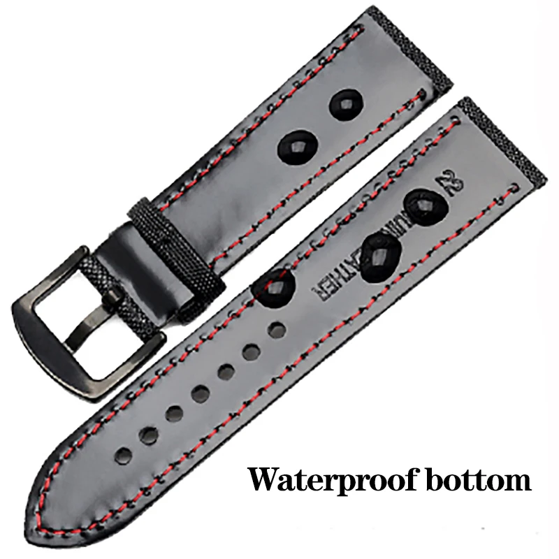 20mm 22mm 24mm Nylon Leather Watchband For Tudor Black Shield Breitling Tissot Starfish Men Women Canvas Fabric wristband Strap