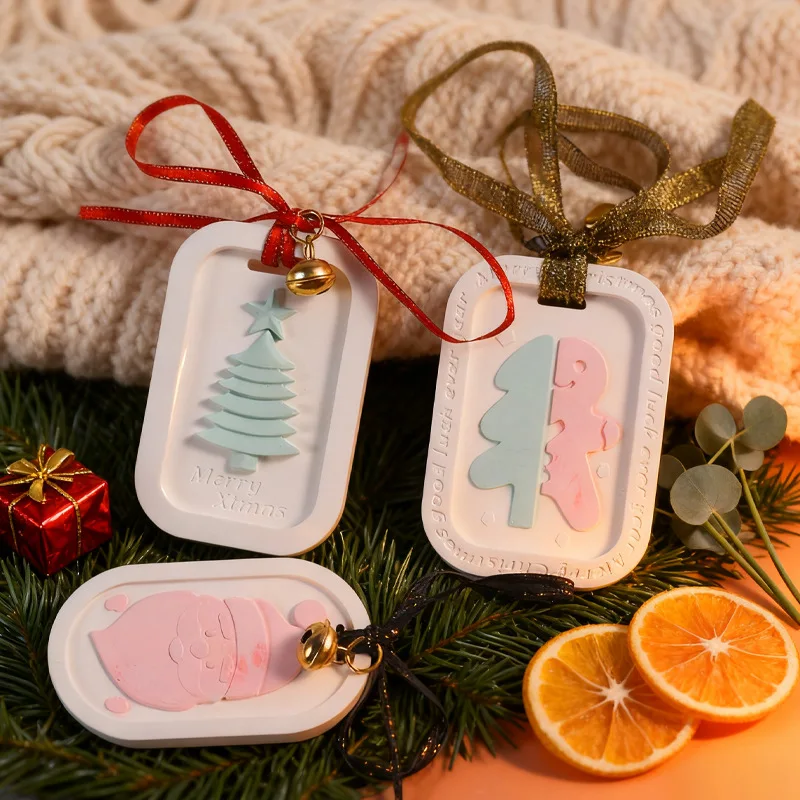 Christmas Silicone Mould Xmas Tree Snowflake Gingerbread Man DIY Diffuser Epoxy Gypsum Aromatherapy Wax Flakes Resin Moulds Set