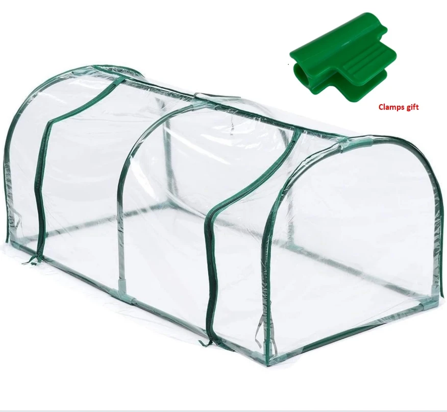 Mini Round Greenhouse Frame with Cover Indoor Outdoor Green House Garden Solar Heat Cold Frost Protection Rain Proof Plant Shed