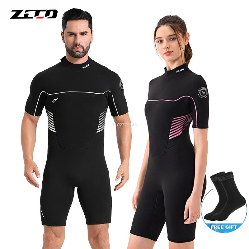 

Wetsuit Men Women 3/2mm Neoprene Surf Suits Full Body UV Protection Scuba Diving Suits Back Zipper Swimsuit Shorty Wet Suit