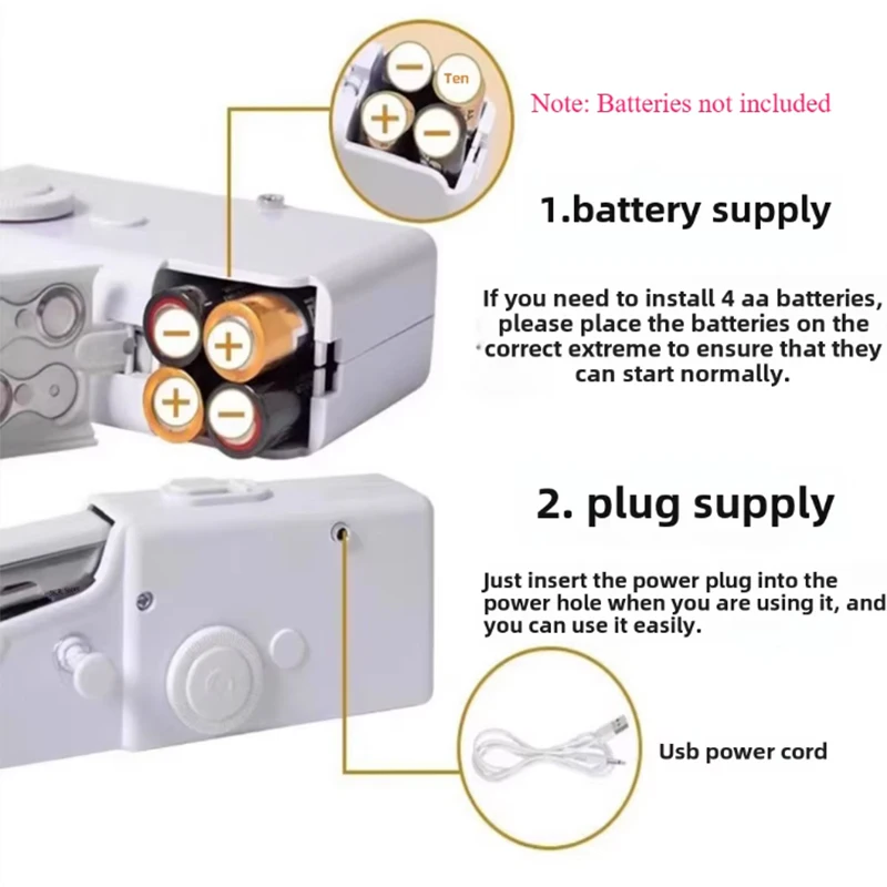 Portable Mini Sewing Machine Handheld Electric Sewing Machine With Bobbin Suitable For Needlework And Manual Work Hand Home Diy