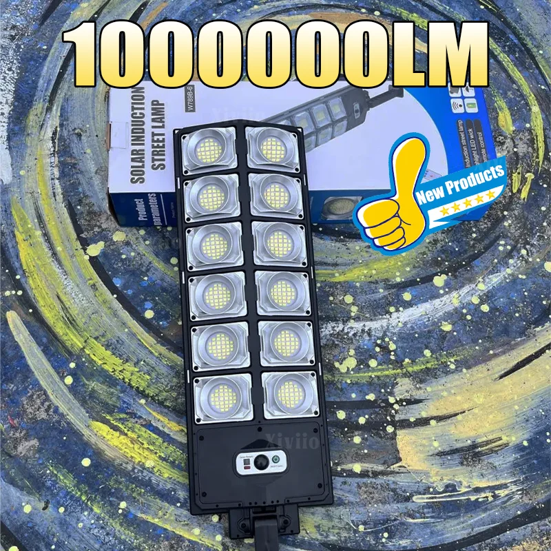 

1000000LM New Outdoor Solar Integrated Street Light with Human Body Sensing Courtyard with Remote Control Waterproof Garden Lamp