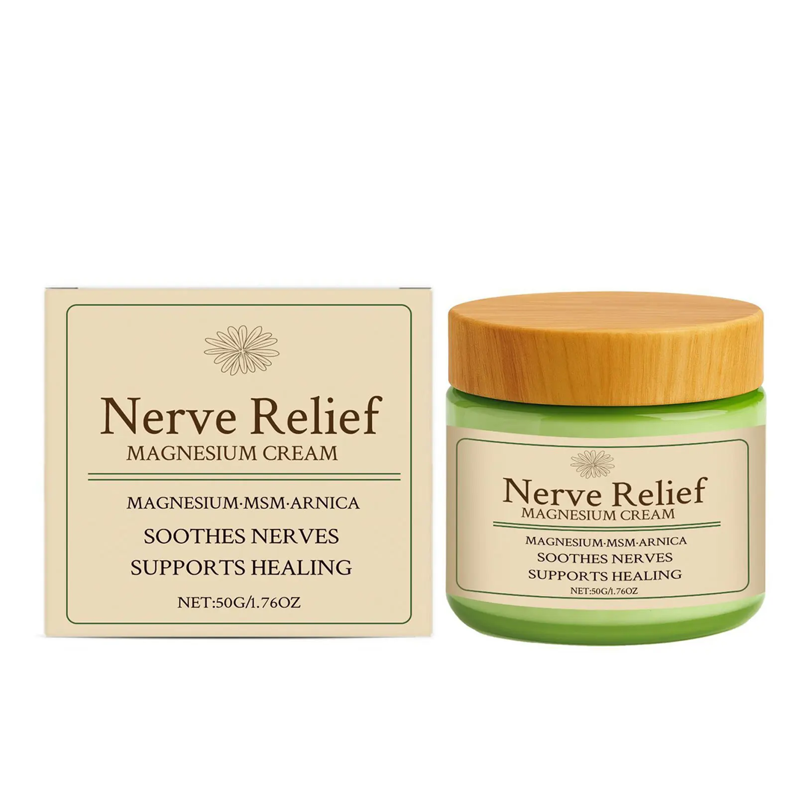 50g Nerve-Relief-Magnesium Cream Muscle Discomfort Relief Restful Sleep Support Topical Body Relief For Stress