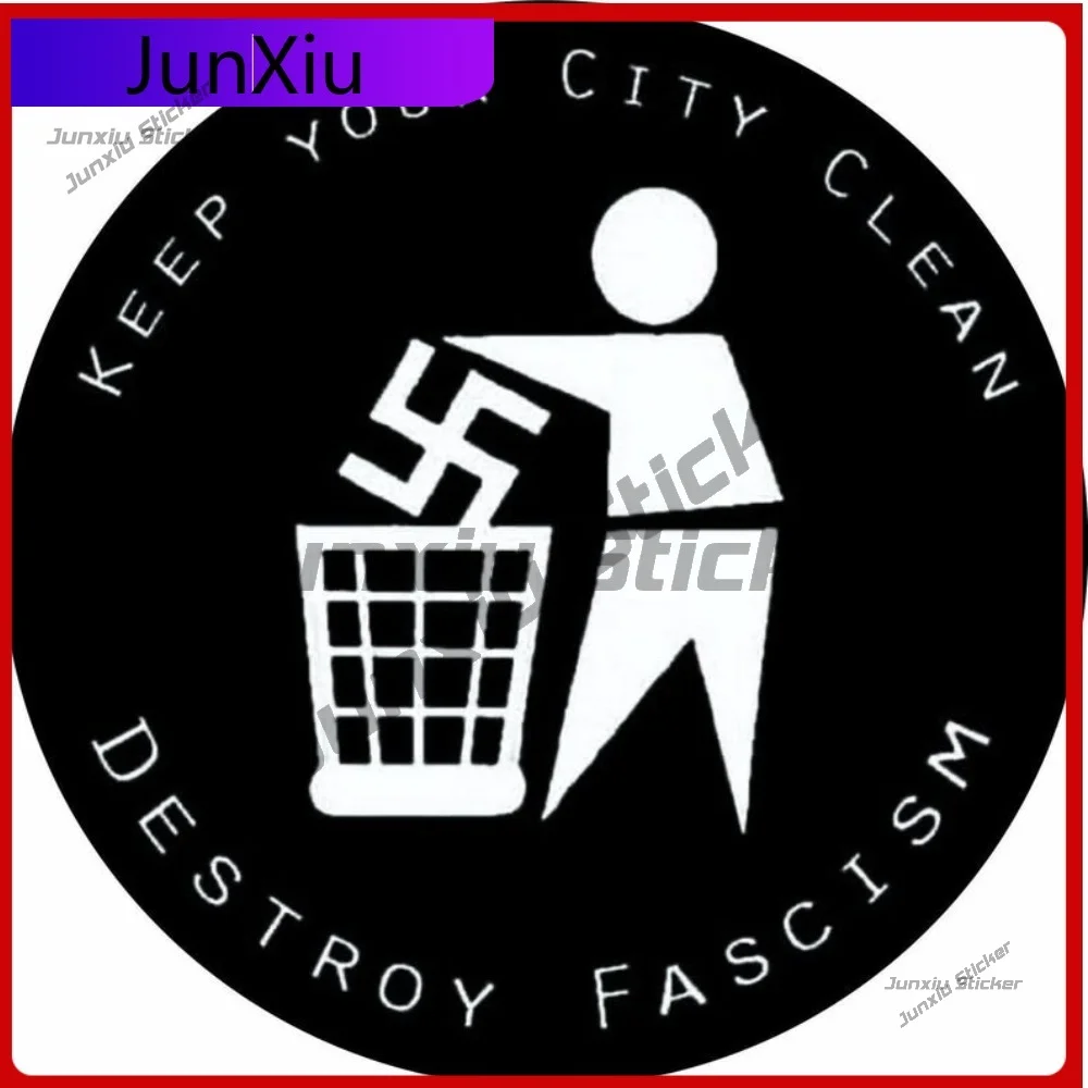 

Stylish Circular Vinyl Stickers Destroy Fascism Antifa Antifascist BLM laptop window wall car slogan punk alternative