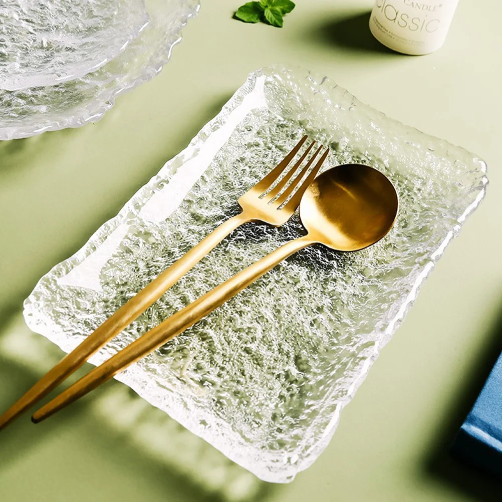 

Glass Food Container Multi-Function Plate Noodle Dumpling Holder Decorative and Practical Seasoning Plate Home Use Gift