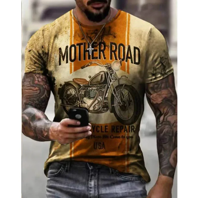 Polyester Men's O-neck T-shirt, European and American Style, Fashionable, Comfortable, Warm, 2024