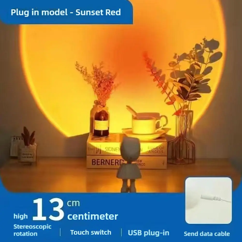 Mini Night Light Astronaut Light Sunset Projector Light 360 Degree Rotatable Halo Light Mood Light Sunset Light With USB Charge