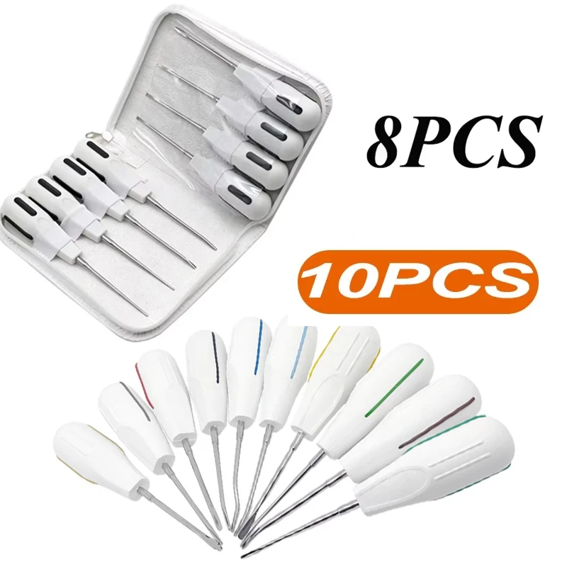 

10 шт., комплект для роскошных зубов, лифты с изогнутыми корнями для минимально инвазивных инструментов для извлечения зубов, стоматологические инструменты