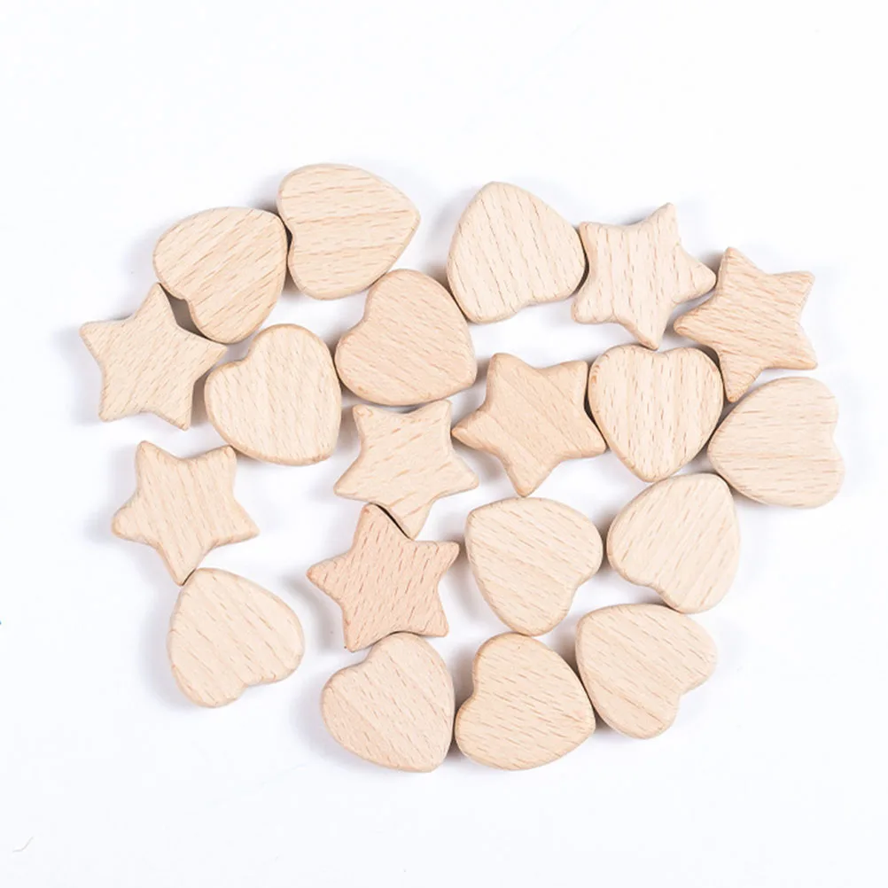 20pcs Wooden Beads Beaded Ornaments Jewelry Making DIY Craft Educational Toy for Kids Parent-Child Game Creative Pendant Gift