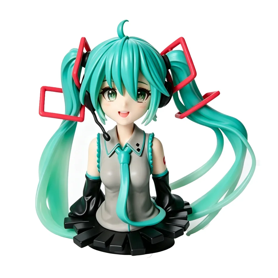 Anime Hatsune Miku Figur in drei Farben, Büste, Sammlerstück, Kawaii PVC, Desktop-Display, Auto-Accessoire, Geschenk für Freundin