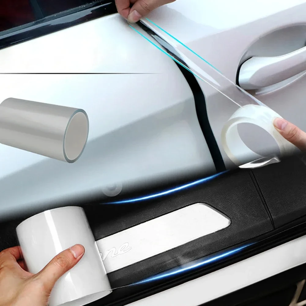 Car Transparent Stickers Door Edge Protector Film Anti Scratch Universal Car Door Sill Film Auto Bumper Threshold Guard Stickers