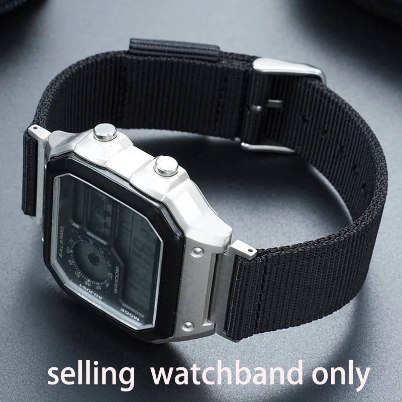 

Watchband For Casio AE1200/1300 A159/158/168 F91 small square retro modified cowhide watch strap 18mm bracelet