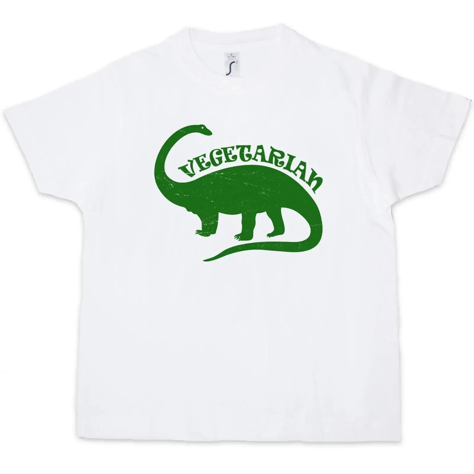 VEGETARIAN DINOSAUR Kinder Jungen T Shirt Vegetarier Brontosaurus Bronto Vegan vintage Washed Casual Breathable Versatile