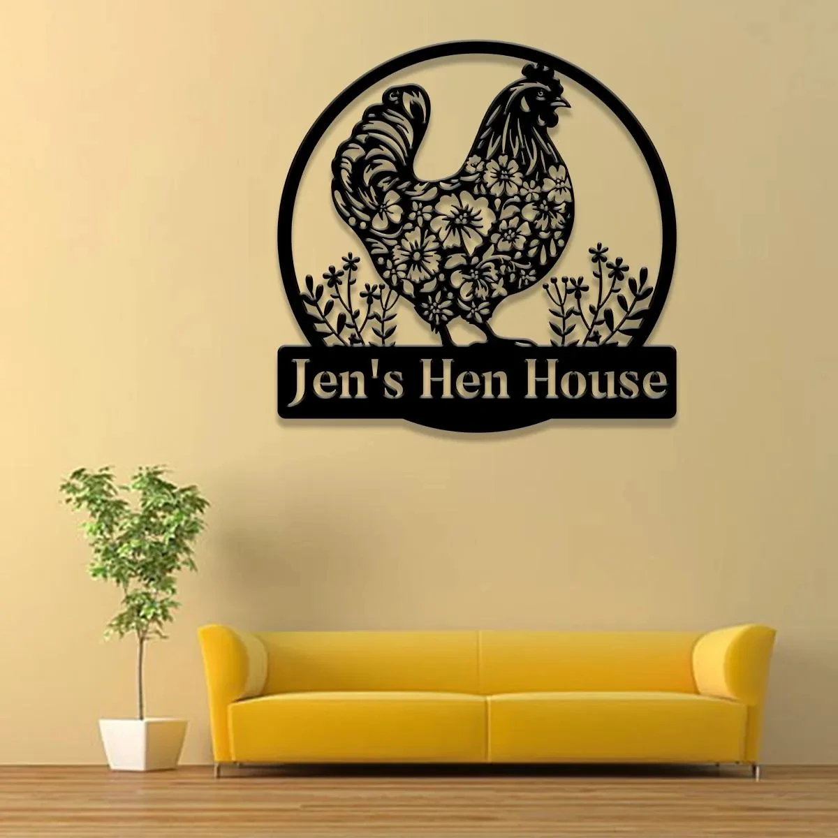 

Personalized Floral Chicken Coop Sign Hen House Sign Farm Metal Decor Metal Chicken Coop Sign Custom Farm Sign