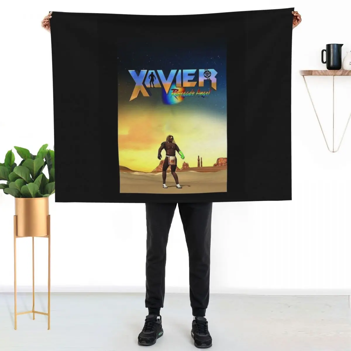 

Xavier Renegade Angel Graphic T-Shirt Throw Blanket Faux Fur Soft Warm Blanket for Bed