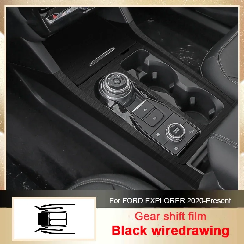 For FORD EXPLORER 2020-Present LHD Car Carbon Interior Sticker Auto Lifting Window Panel Decal Gear Inner Door Protective Film
