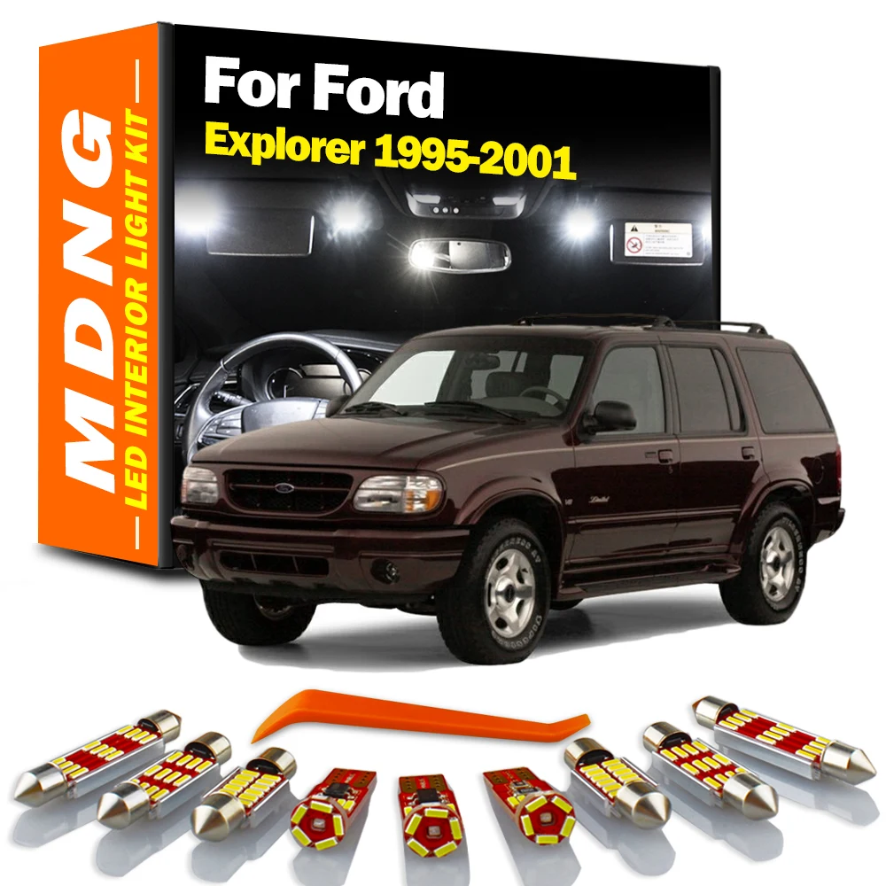 MDNG 11Pcs Canbus  For Ford Explorer 1995 1996 1997 1998 1999 2000 2001 Car Bulbs LED Interior Reading Map Dome Light Kit Canbus