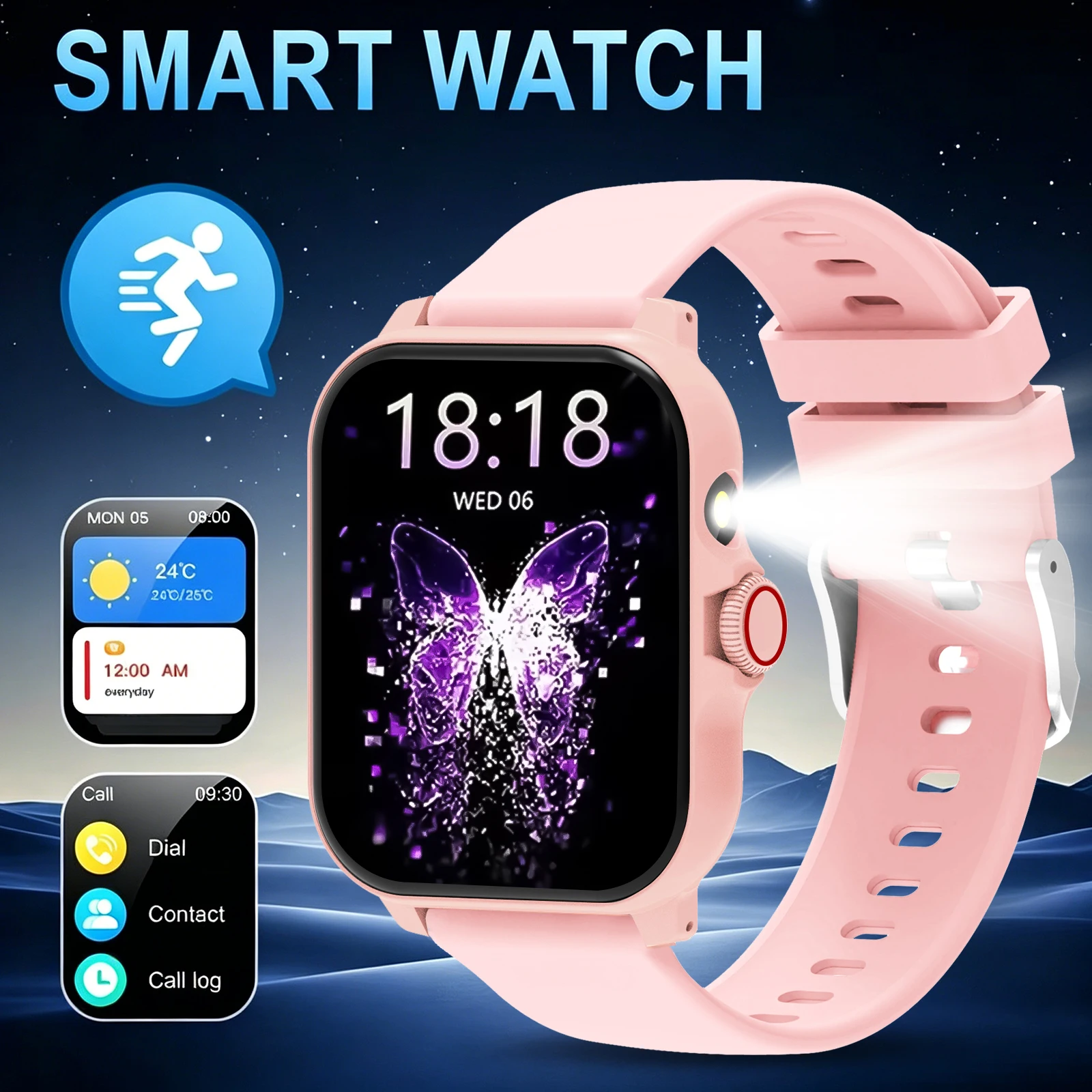 New Smart Watch for Men and Women,Wireless Calling,Multiple Sports Modes,LED Lighting,Weather Forecast,Music,For IPhone & Android, Modern Style,HD Screen Display, Ideal Gift
