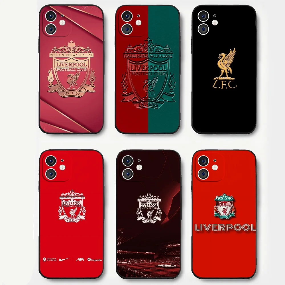 L-Liverpool Popular Football Team Phone Case Silicone Soft For IPhone 16 15 14 13 12 11 Plus Pro Max Plus